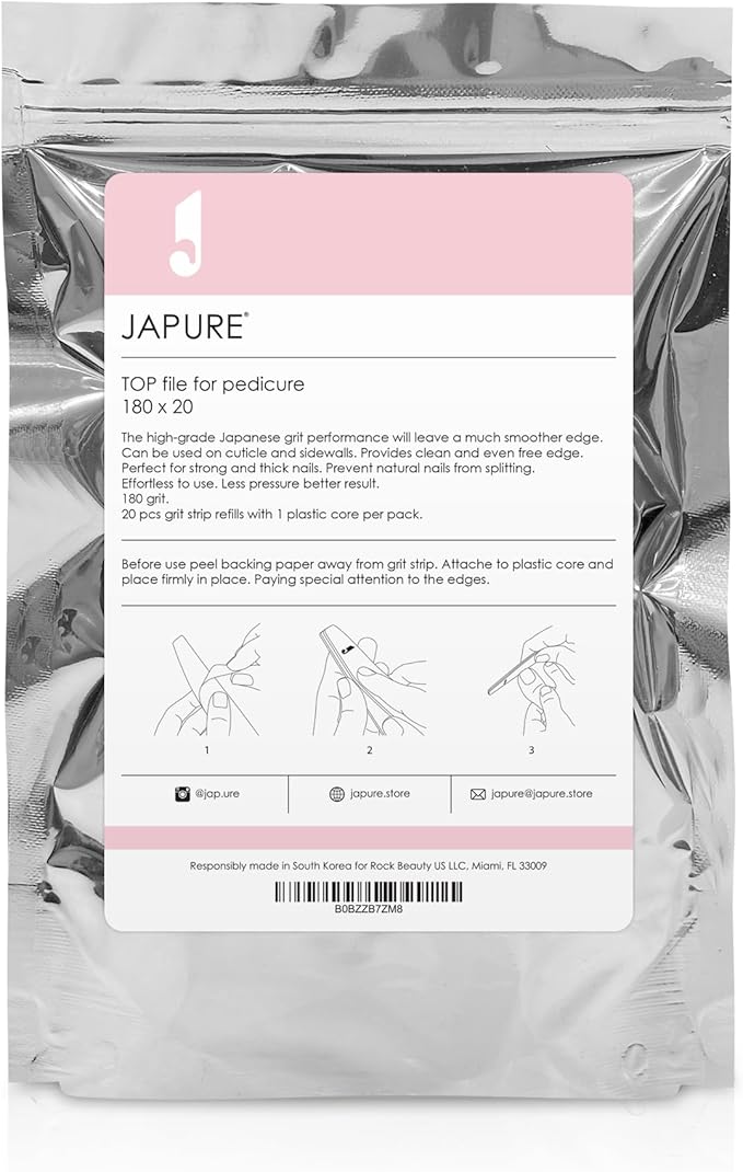 TOP File for Pedicure - 180 Grit Medical-Grade Foot File, 20 Pcs Bulk Pack - Professional Salon Quality Callus Care Tools for Strong & Thick Nails