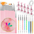 Nail Art Design Tools, Nail Stand Holder for Painting Nails, Nail Art Brushes, Nail Dotting Sculpting Gel Tool, French Tip Tool Liner Brushes, Resin Nail Art Palette, Nail Stuff for Nail Techs