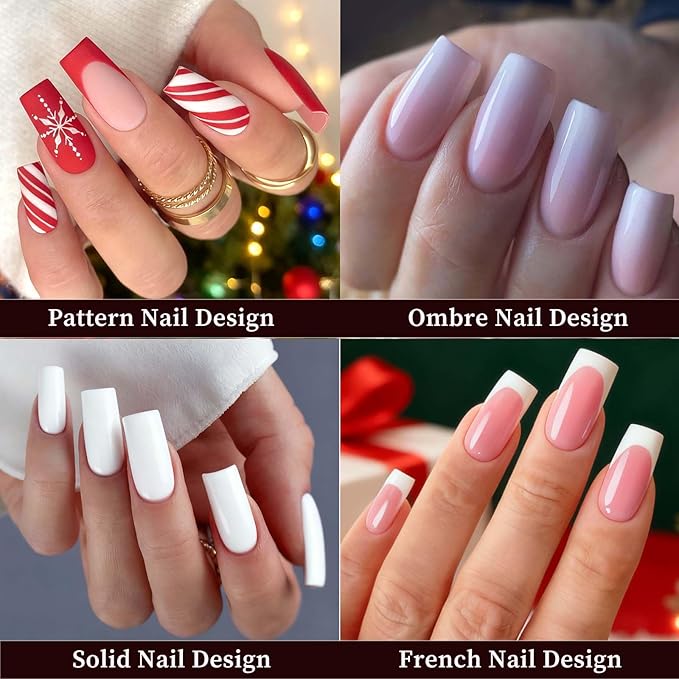 LoveOurHome 360pc Medium Square Nail Tips Clear Fake Nails Square Soft Gel Nails Tips Full Cover Acrylic Nail Clear Press on Nails Medium 15 Sizes Fingernails for Gel Nail Extension