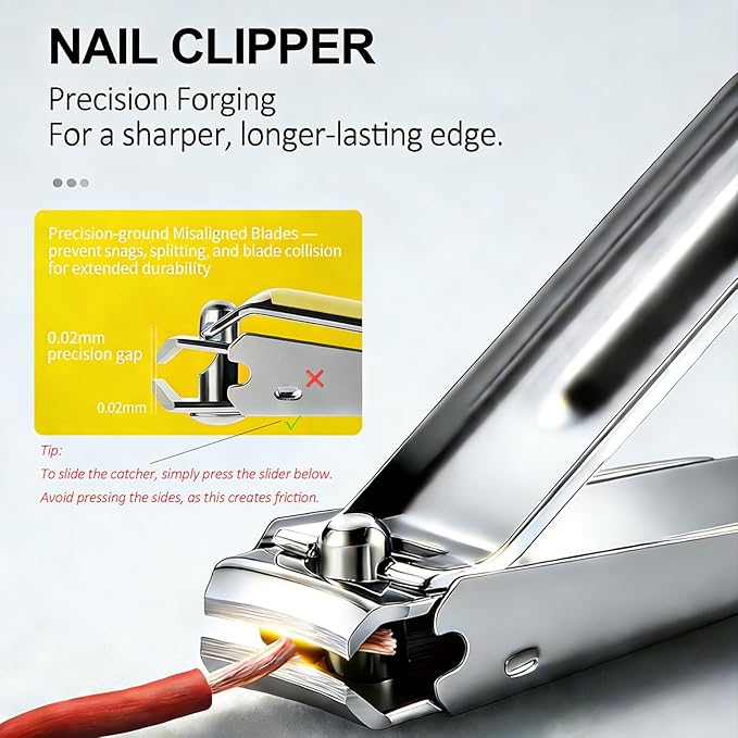 9-in-1 Manicure and Pedicure Kit for Men & Women, Travel Nail Clipper Set with Stainless Steel Tools & Glass Nail File, Portable Grooming Kit in PU Leather Case, Personal Care Gift