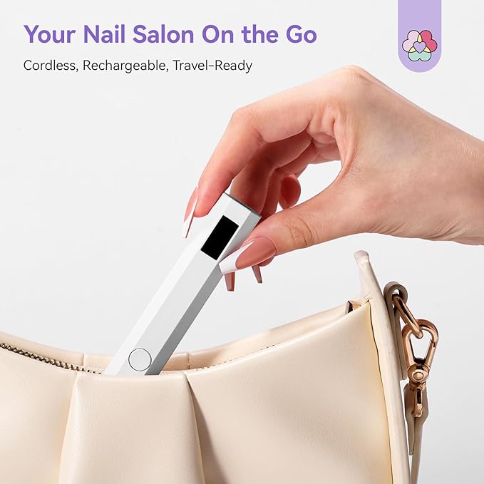 SAVILAND Mini LED UV Nail Lamp: Handheld Fast Curing Nail Light with 2 Timers LCD Display Rechargeable Portable UV Light for Gel Nails Art Design Rhinestone Glue Flash Cure Lamp