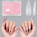 AILLSA Long Stiletto Nail Tips - Upgraded Matte Gel Full Cover Nails Tips No Filed, 240Pcs Pre-shaped Gelly Tips Acrylic Clear False Press On Soft Nail Tip for Soak Off Nail Extension 10 Sizes
