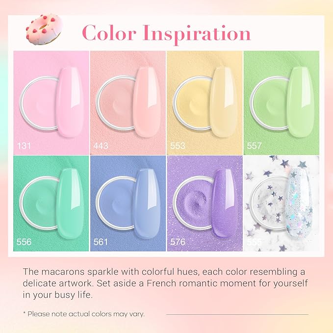 AZUREBEAUTY 30Pcs Dip Powder Nail Kit Starter, Pink Pastel Blue Green Glitter 8 Colors Summer Macarons Dipping Powder Liquid Set with Base/ Matte Top Coat/ Activator/Nail Sticks Easter Gift