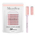 MelodySusie 50 Pcs Nail Drill Bits Small Sanding Bands with 3.1mm Mandrel Bit, 80 Coarse Grit Nail File for Acrylic Nails Gel Manicures and Pedicure, Pink