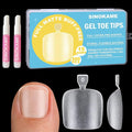 Clear Press on Toenails Short with Nail Glue Kit, SINOKAME Full Cover No File Matte Gel Toe Nail Tips for Regular &Small Toenail Beds Short Lengths, 300 Pcs 15 Inclusive Sizes for up to 10 Pedicures