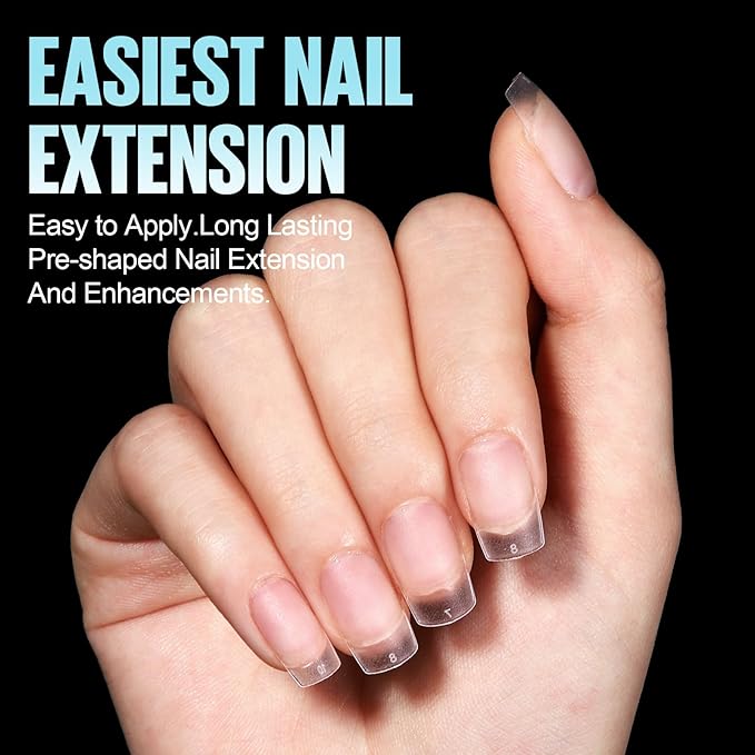 TOMICCA Short Square Gel Nail Tips, 15 Sizes No File Square Tips Full Cover, 360Pcs Soft Fake Acrylic Nails for Home DIY Nail Salon Manicure