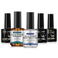 Morovan Nail Dehydrator and Primer with Gel Base & Top Coat Set 5PCS Professional Fast Dry Acid Free Supplies Primer and Chrome Proof No Wipe Matte Top Coat for Acrylic & Gel Nail Polish Gifts