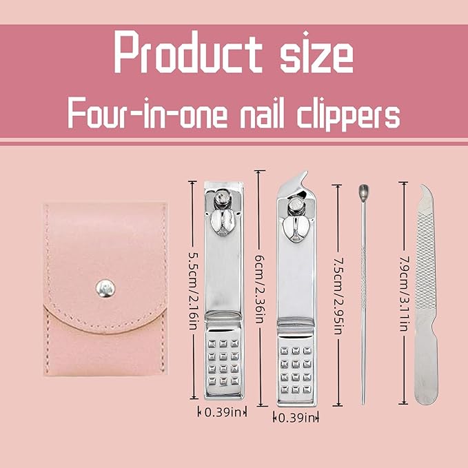 20-Piece Complete Nail Care Kit, Professional Manicure Set with Stainless Steel Tools for Home Use, Travel & Gifts | Portable Nail Clipper Kit in Pink Case (Pink)