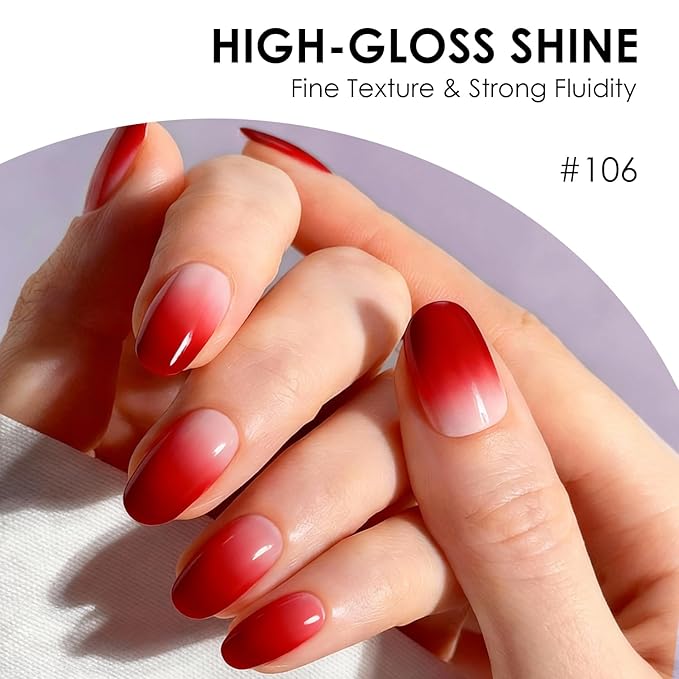 FAVAI Professional Airbrush Gel Nail Set - HOT 12 Collection | Original Airbrush Nail Formula | Fast-Dry, Smooth Gradient, Salon-Quality Finish Gel Nail Polish, Nail Design Decoration at Home,12 PCS