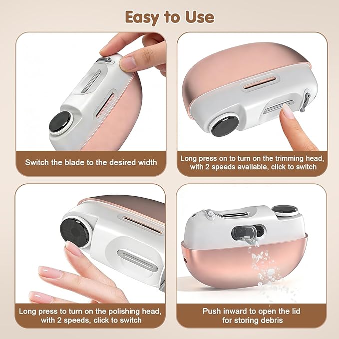 Valentines Day Gifts for Him & Her - Electric Nail Clipper, Adjustable Blade Opening for Thick Nails, Electric Nail Clippers for Seniors & Adults, Baby Electric Nail Trimmer (Upgraded Pink)
