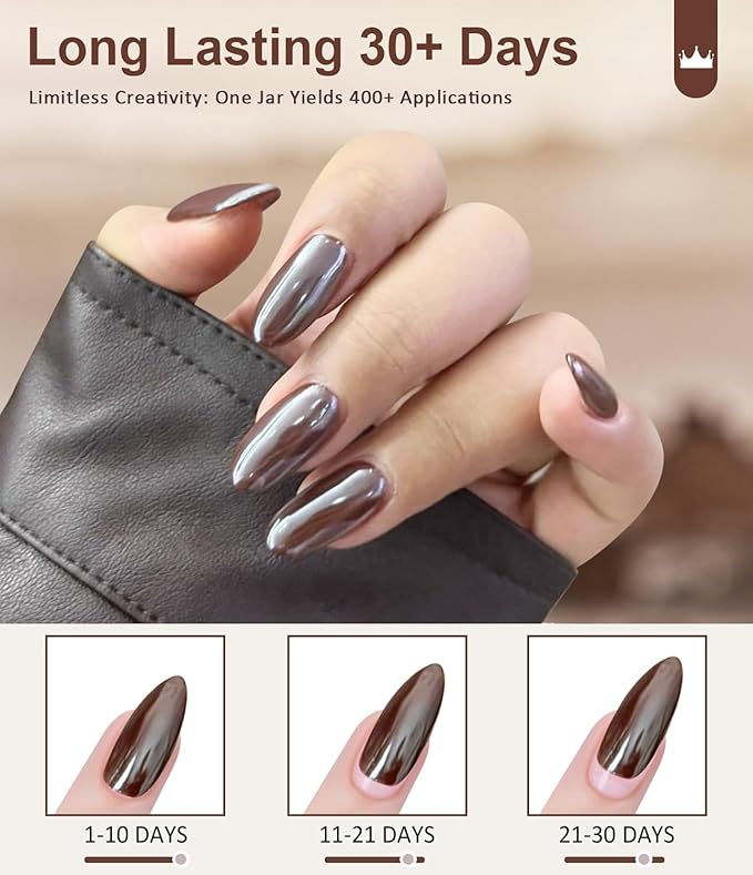 Mermaid Pearl Chrome Nail Powder: 8 Colors Mirror Effec Chocolate/Coffee/Copper Chrome Nail powder，Magic Mermaid Pink Chrome Nail Powder Pigment for Nail Art Design Home DIY（Purple/Green）
