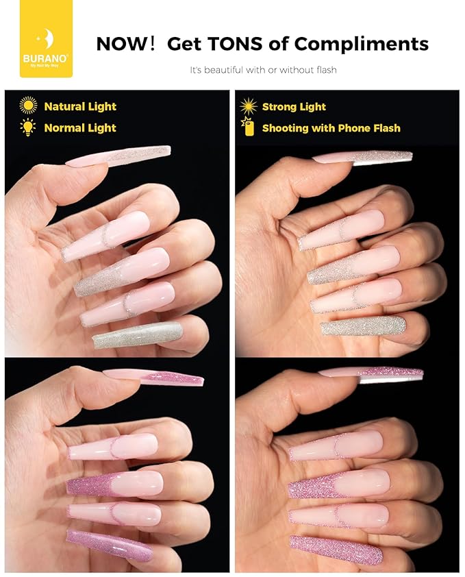 BURANO Gel Nail Polish Liner Nail Art Polish, Silver Gold Painted Gel Nail Design Polish 2 Bottle 8ml, Build in Thin Nail Brush Curing Required LX13 LX28