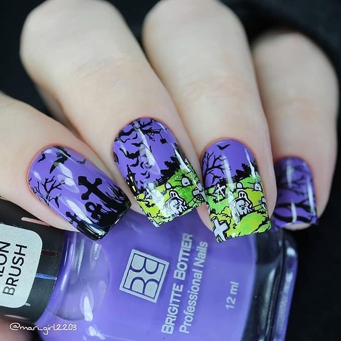 Whats Up Nails - B054 Haul 'r Win Stamping Plate for Halloween Nail Art Design
