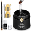 Beetles Hard Gel 10 in 1 Large Capacity 60g Clear Scuplted Gel for Nail Extension Sculpting & Overlays Building High Hardness with Nail Accessories for Pro Salon Use LED & UV Lamp Needed