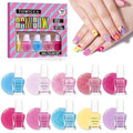 TOMICCA Kids Nail Polish - 10 Color Quick Dry Peel Off Water Based Rainbow Nail Polish, Safe Non Toxic for Toddler to Teen