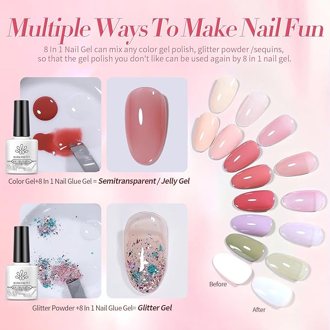 BORN PRETTY 77PCS Gel Nail Polish Starter Kit With U V/LED kit for Beginners 48W 32Colors Nude Pink Cat Magnetic Eyes Glitter Set Reflective Base Top Coat Liner Art Manicure Ideal Gifts