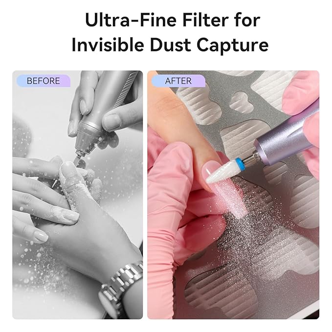 SAVILAND 400Pa Nail Dust Collector: Powerful Suction Nail Fan Dust Collector Touch Screen Display 35 Adjustable Speeds Reusable Filter Nail Collector Tech Must Haves Acrylic Tools & Salon