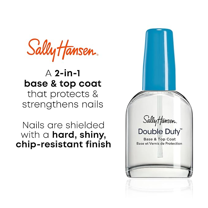 Sally Hansen Double Duty™, Base and Top Coat, Quick Dry, Long Lasting, Streak-Free Shine, Clear Nail Polish
