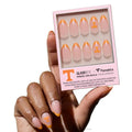Glamnetic x Fanatics Press On Nails - Tennessee Volunteers | Short Almond Fake Nails, Collegiate Volunteers Orange French Tips, College Nails, Salon-Quality | 15 Sizes - 30 Nail Kit with Glue