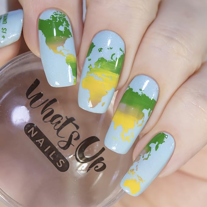 Whats Up Nails - B068 Totally Spaced Out Stamping Plate for Nail Art Design