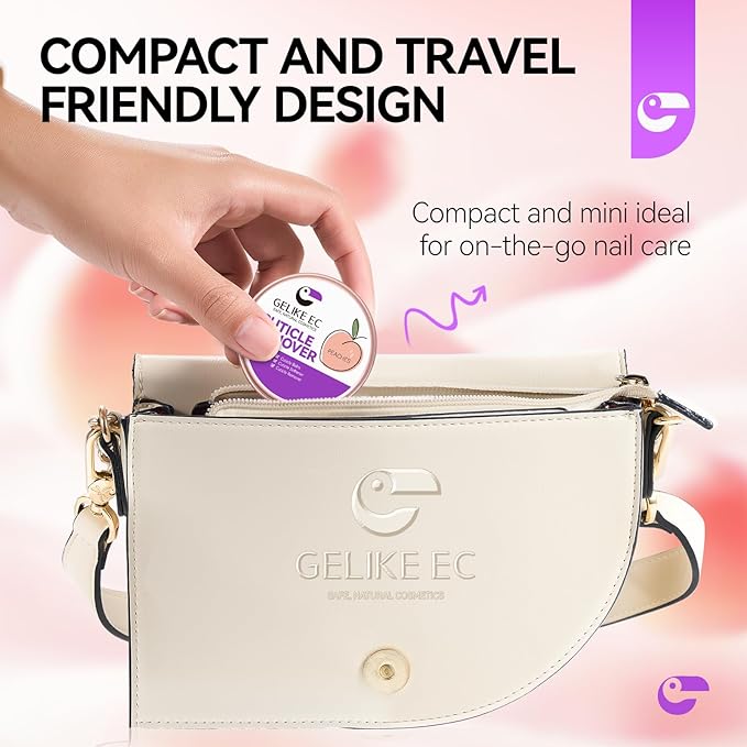 gelike ec Cuticle Cream for Dry Damaged Cuticles: Organic Moisturizer Nail Care Balm Cuticle Remover for Rough Hands Cracked Rigid Foot - Professional Nail Repair for Salon Home - Peach Scent