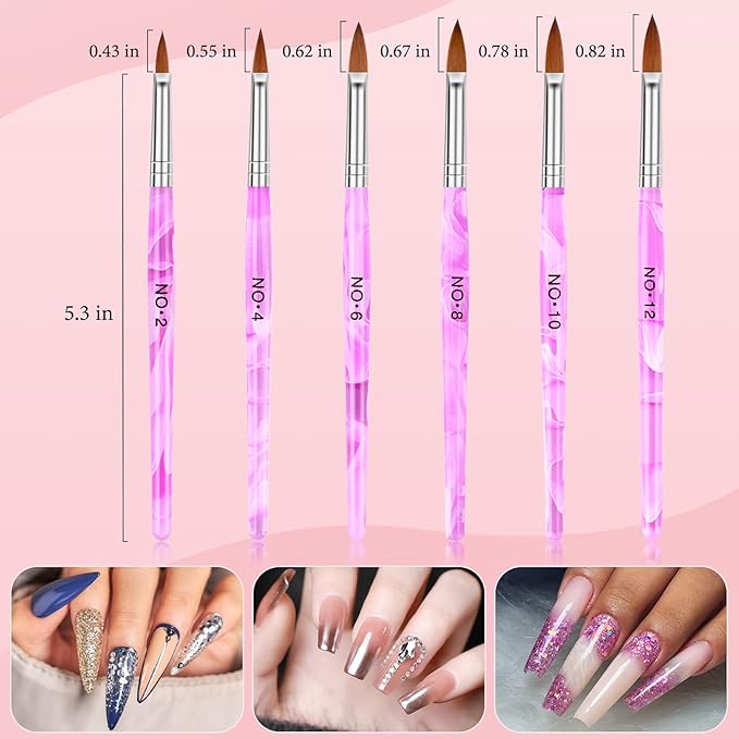 Acrylic Nail Brush Dappen Dish Set, 6PCS Nail Art Pen and 4PCS Crystal Dappen Dish, Manicure Bowl Cup Glass Container for Acrylic Liquid Nail Tool Kit