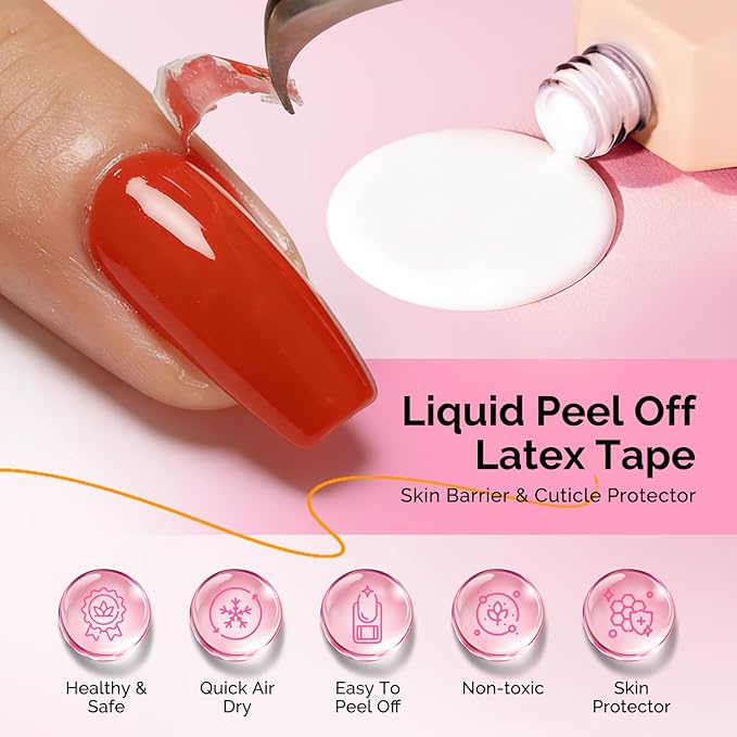 MelodySusie Gel Polish Remover Kit with Cuticle Oil & Liquid Latex Tape & Wipes & Peel Off Manicure Tools, Gel Remover for Nails 2-5 Minutes At Home, No Need Soaking Wrapping