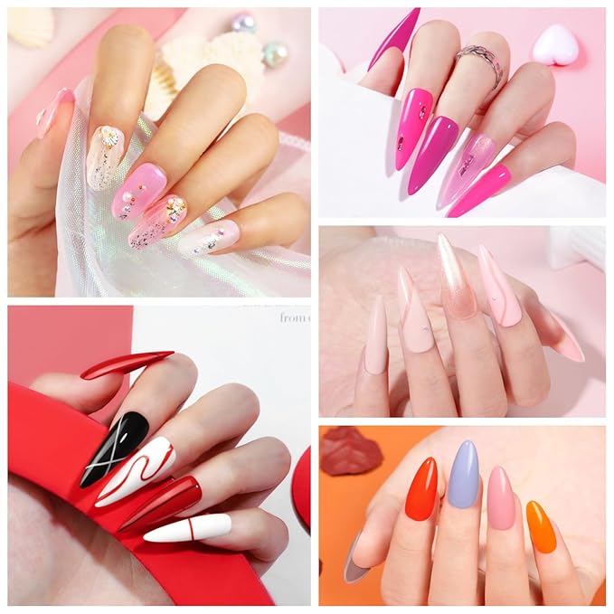 COSCELIA 40PCS Gel Nail Polish Set, 7ml 35 Colors Gel Polish with 5pcs Top and Base Coat Nude White Pink Red Blue Spring Colors All Seasons Nail Art Manicure Starter Kit Gifts for Women