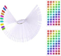 Fan-Shaped Nail Swatch Sticks with Number Stickers, Nail Practice Sticks, Color Display Wheel, Sample Tips (Transparent-50pcs)