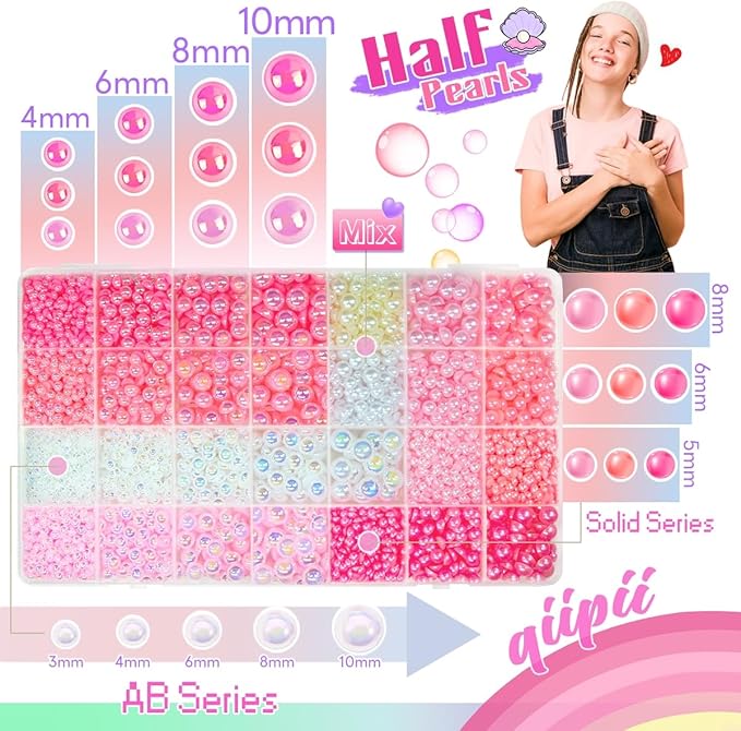 2 Big Boxes Pink Resin Pearls and Rhinestones w B7000 Glue for Bedazzling Crafting Flatback Stones Gems Diamonds Half Pearls Bedazzler Kit for Nails Eyes Face Makeup Tumblers Bottles Crafts﻿