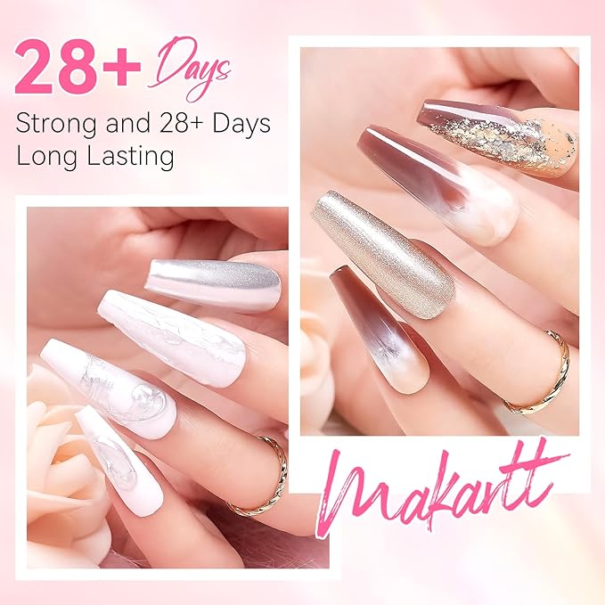 Makartt Poly Nail Gel Set - 6 Pastel Colors Buillder for Extension, Overlay Strengthener 3D Diy, Multifunctional, Long-lasting Enhancement Solution for Salon DIY at Home 15ML Pink Blue Green Purple