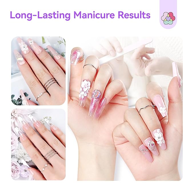 SAVILAND Essentials All-In-1 Acrylic Nail Kit with Drill: Nourishing Nail Kit for Beginners with Everything Clear White Pink Acrylic Powder Liquid Set 88W Nail Lamp Gel Nail Polish For Home DIY