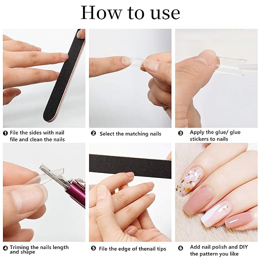 16 Pcs Nail Glues Set,10 PCS Nail Glue for Acrylic Nails,Adhesive Super Bond for Fake Nails,1 Nail Clipper Cutter for Fake Nails,5 Double Sided Emery Nail Files,Nails Manicure Salon Nail Art DIY