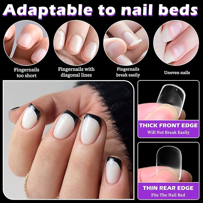 LoveOurHome 750pc Extra Short Square Nail Tips Clear Fake Nails XS Square Gel Nail Tips Full Cover Acrylic Nails Clear Press on Nails Short False Nail 15 Sizes Fingernails for Gel Nail Extension