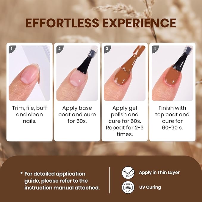 Beetles Gel Nail Polish Set - 20 Colors Warm Mist Gel Nail Kit Burgundy Brown Nude Gold Glitter Gray Shimmer Soak Off Base&Top Coat Uv Led Home DIY Salon Nail Art Valentines Gift Set for Women