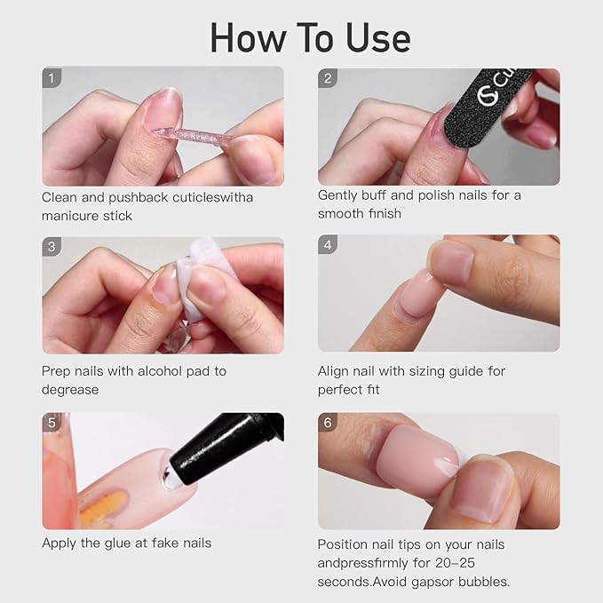CurvLife Soft Gel Press On Nails Square, Long-Lasting 30Pcs Reusable Stick On Fake Nails Kit with Glue Tabs, Glossy Salon-Style Manicure for Women Teens Beginners, At-Home (Nude Whisper)