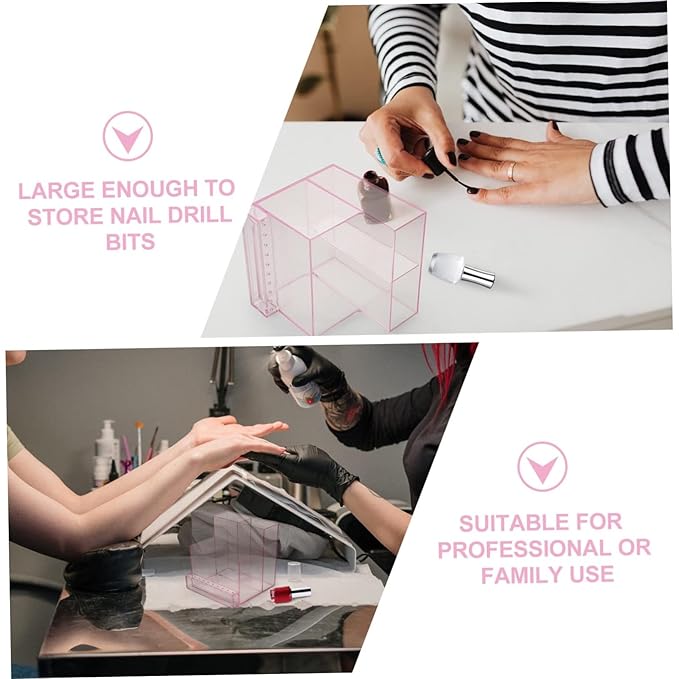 1pc Nail Polishing Machine Storage Holder for Grinding Display Base for Manicure Tools Organizes Your Workspace Suitable for Home Elegant Transparent Design