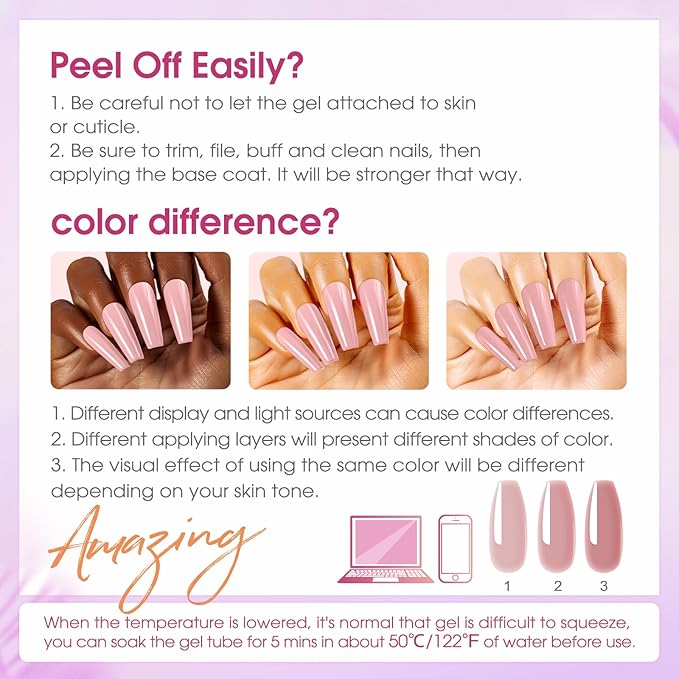 ROSALIND Poly Nail Gel Colors Kit -14 Colors +72 Nail Art Accessories Glitter Poly Nails Gel Kit Starter Kit with Mini UV Lamp Slip Solution Nude Pink Poly Art for Beginners with Everything