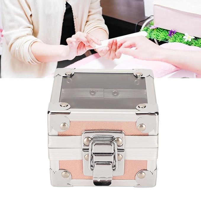 Nail Drill Bit Holder,ANGGREK 25 Holes Drill Bit Case 3 Layer Sponge Transparent Cover Storage Displayer Box for Acrylic Nail Drill Bit Rivet Reinforcement Nail Drill(Gold)