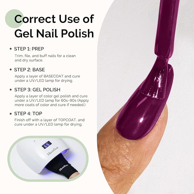MelodySusie Hema Free Gel Nail Polish, 0.5 Fl Oz Thick Dark Purple Gel Polish, Non Toxic, Long Lasting, Soak Off UV Nail Polish, Manicure Nail Design Salon DIY Nail Art at Home 065