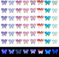 Pandahall 160Pcs 3D Butterfly Nail Charms Luminous Nail Art Decorations Glow In The Dark Resin Glitter Sequins Butterflies Rhinestones 8 Colors for DIY Manicure Carft Accessories