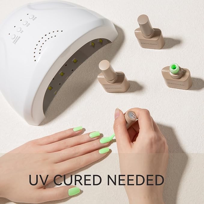 MAYCHAO 15ML Pale Green Gel Nail Polish 1Pc Light Green Gel Polish Soak Off UV LED Nail Polish Nail Art Starter Manicure Salon DIY at Home, 0.5 OZ