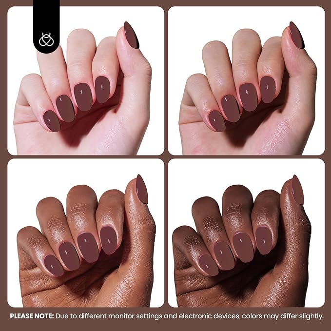 Beetles Dark Brown Gel Polish Winter, 1 PC 8ML Hame Free Mocha Coffee Brown Color Polish Nail Gel Colorful Bottle Coffee o'Clock Soak Off UV Nail Art Manicure Gift for Women