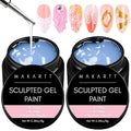 Makartt 3D Nail Art Gel: 2PCS Clear 3D Nail Gel Sculpting Gels for Nails Art, Mixable with Chrome Powder and Polish, No Wipe UV Gels for Sculpting and Carving, for Home & Salon DIY