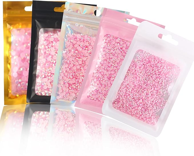 2mm 3mm 4mm 5mm 6mm 5 Packs Black Color Resin Rhinestone,Flat Back Jelly AB Resin Rhinestones Loose Bling Glitter Diamond Stone for Nails, Tumblers, Mugs, Bottles, Craft Decoration