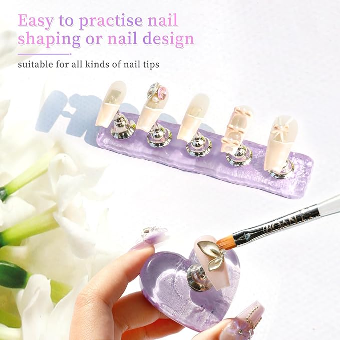 BQAN Nail Stand for Press Ons Nail Holder for Painting Nails, Nail Practice Tools with Reusable Putty - Nail Tech Must Haves Nail Supplies for Homes and Salons