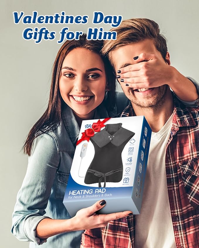 Heating Pad for Neck and and Shoulders and Back, Valentines Day Gifts for Her Him, Large Electric Heated Pad for Full Body, Birthday Gifts for Women Men Mom Dad Wife Husband Girlfriend Boyfriend