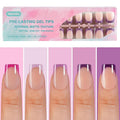 Misssix French Gel Nail Tips, 160Pcs Purple French Tip Press on Nails Short Square, No Need to File Tips Pre-lasting, Fake Nails for Nail Art DIY 16 Sizes