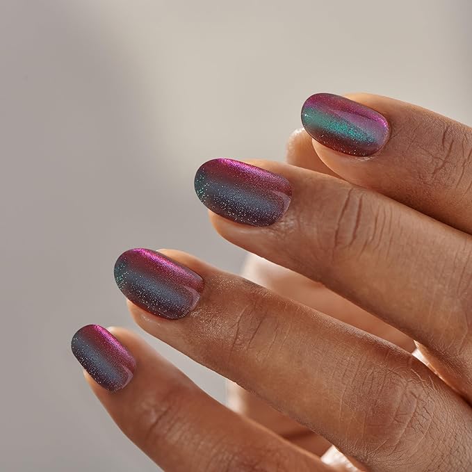 KISS colorFX by imPRESS Press On Nails , 'Before Hours', Black, Short Size, Oval Shape, Includes 30 Fake Nails, Prep Pad, Instructions Sheet, 1 Manicure Stick, 1 Mini File