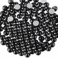 Beadsland Flat Back Crystal Rhinestones Round Gems for Nail Art and Craft Glue Fix, Black, 10mm, SS50/144pcs